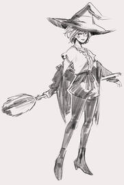 full body sketch of a witch. OC
