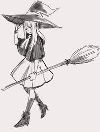 full body sketch of a witch. OC