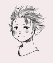 portrait sketch of a male lalafell from ffxiv